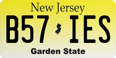 NJ license plate B57IES