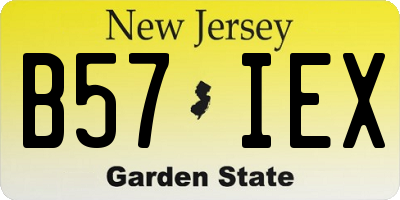 NJ license plate B57IEX