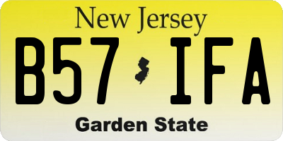 NJ license plate B57IFA