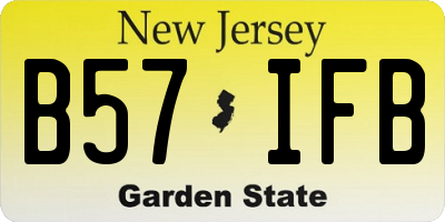 NJ license plate B57IFB