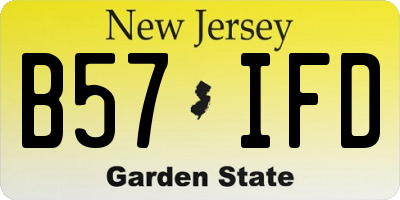 NJ license plate B57IFD