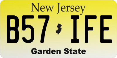 NJ license plate B57IFE