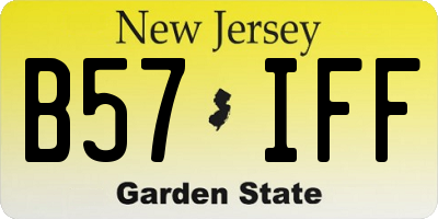 NJ license plate B57IFF