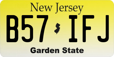 NJ license plate B57IFJ