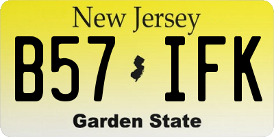 NJ license plate B57IFK
