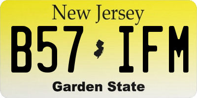 NJ license plate B57IFM