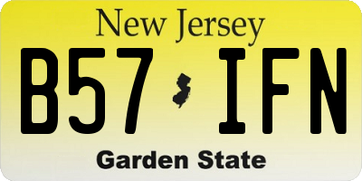 NJ license plate B57IFN