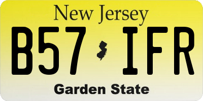 NJ license plate B57IFR
