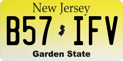 NJ license plate B57IFV