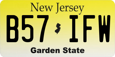 NJ license plate B57IFW