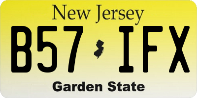 NJ license plate B57IFX