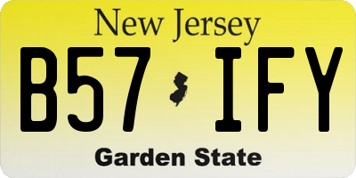 NJ license plate B57IFY