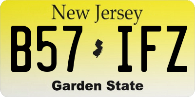 NJ license plate B57IFZ