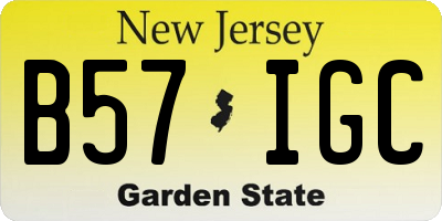 NJ license plate B57IGC
