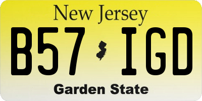 NJ license plate B57IGD