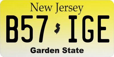 NJ license plate B57IGE