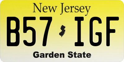 NJ license plate B57IGF