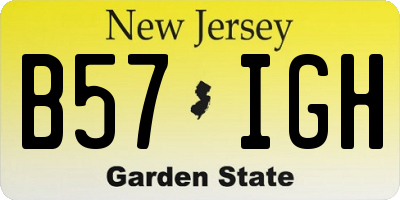 NJ license plate B57IGH
