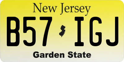 NJ license plate B57IGJ