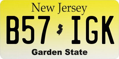 NJ license plate B57IGK