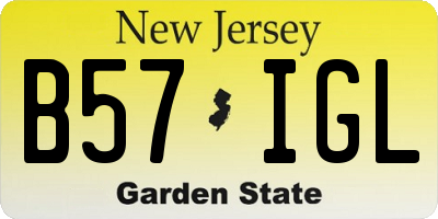 NJ license plate B57IGL