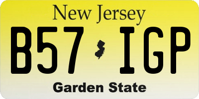 NJ license plate B57IGP