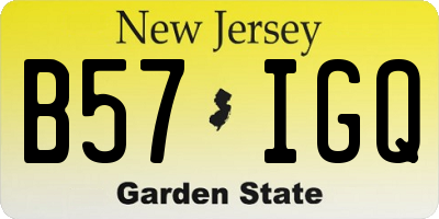 NJ license plate B57IGQ