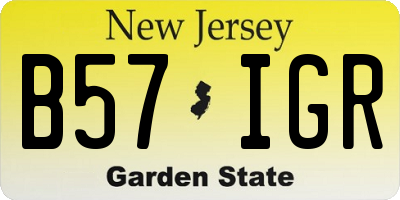 NJ license plate B57IGR