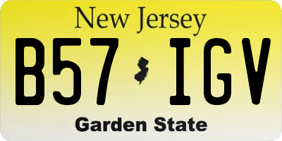 NJ license plate B57IGV