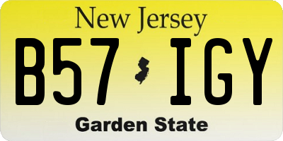 NJ license plate B57IGY
