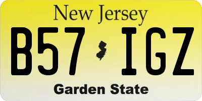 NJ license plate B57IGZ