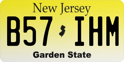NJ license plate B57IHM