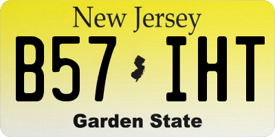 NJ license plate B57IHT