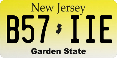 NJ license plate B57IIE