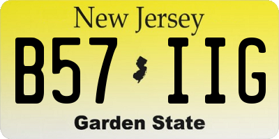 NJ license plate B57IIG