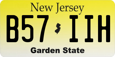 NJ license plate B57IIH