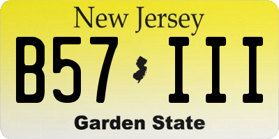 NJ license plate B57III