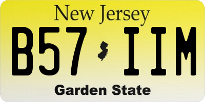 NJ license plate B57IIM