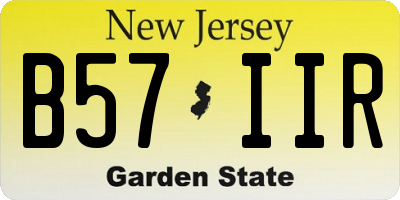 NJ license plate B57IIR