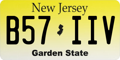 NJ license plate B57IIV