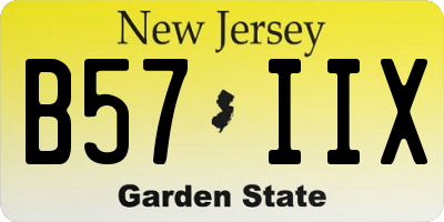 NJ license plate B57IIX