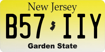 NJ license plate B57IIY