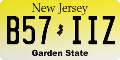 NJ license plate B57IIZ