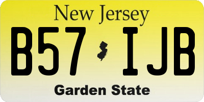 NJ license plate B57IJB