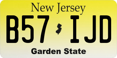 NJ license plate B57IJD