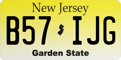NJ license plate B57IJG