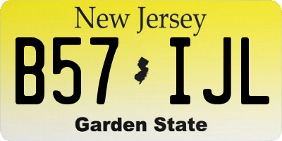 NJ license plate B57IJL