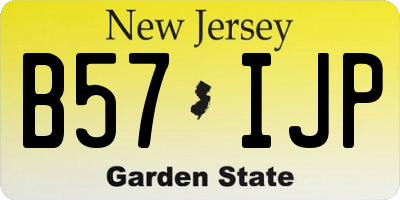 NJ license plate B57IJP