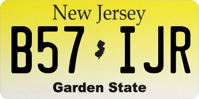 NJ license plate B57IJR