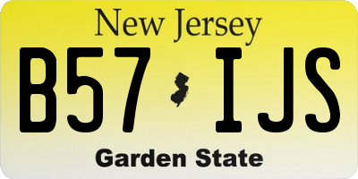 NJ license plate B57IJS